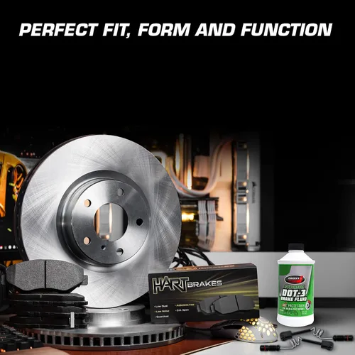 Miniatura 6 de Hart Brakes Kit Frenos y Rotores Delanteros Pastillas de Freno Delanteros Rotores y Pastillas de Freno Pastillas y Rotores de Freno