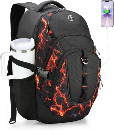 Miniatura 31 de swissdigital Mochila para portátil de viaje de negocios, para hombre y mujer, con puerto de carga USB inteligente, compatible con portátiles de 15.6