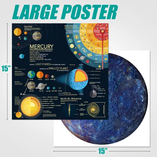 Miniatura 3 de Antelope - Rompecabezas de mercurio de 1000 piezas para adultos, rompecabezas de planeta espacial con círculo redondo, sistema solar, alta