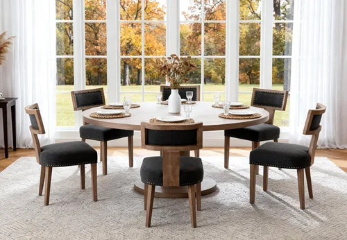Miniatura 29 de RIVOVA Juego de 4 sillas de comedor modernas de mediados de siglo, tapizadas de piel sintética, sillas Parson modernas sin brazos de cocina, sillas