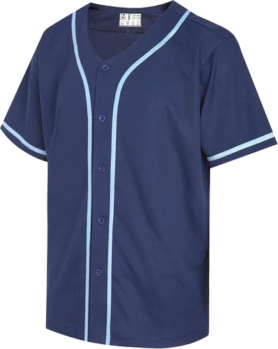 Miniatura 16 de Pullonsy Camiseta de béisbol en blanco para hombres y mujeres, camisas de manga corta con botones completos, hip hop, hipster, uniformes deportivos