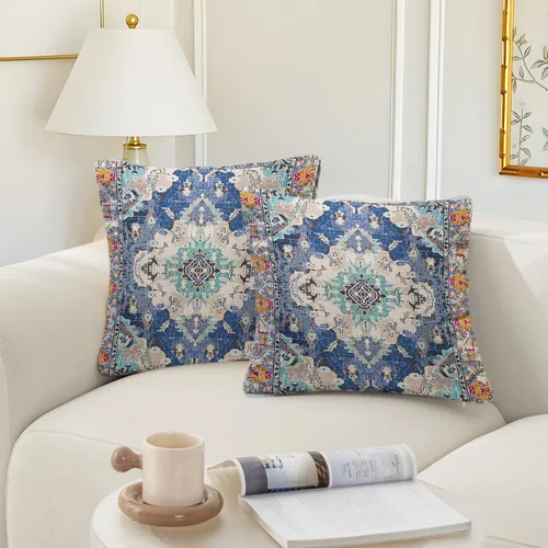 Miniatura 3 de Fundas de almohada con patrón bohemio de doble cara, fundas de almohada retro con diseño floral de mandala hippie, decoración retro, fundas