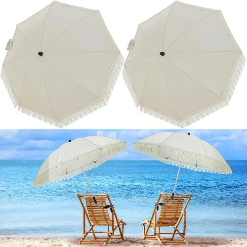 Miniatura 12 de Buryeah Paraguas automático para silla con abrazadera universal de 44 pulgadas, UPF 50+, abrazadera portátil en silla de playa, sombrilla ajustable