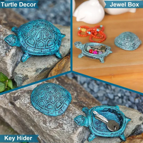 Miniatura 4 de Ocultador de llaves para exteriores, estatua de animal de hierro fundido y llaves para exteriores, soporte decorativo para llaves ocultas, antiguo