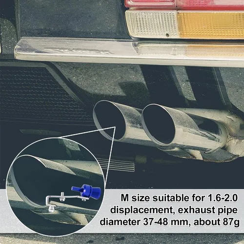 Miniatura 2 de X AUTOHAUX 2 unids M tamaño aleación de aluminio universal Turbo sonido escape silenciador tubo silbato coche rugido fabricante azul