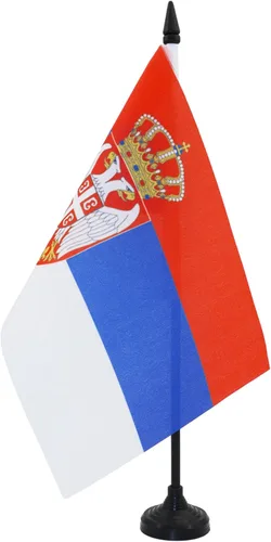 Miniatura 90 de United Kingdon Coat of arms Table Flag 5'' x 8'' - UK - British - England Desk Flag 21 x 14 cm - Black plastic stick and base - AZ FLAG Escudo