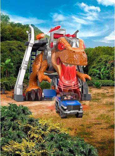 Miniatura 7 de Fisher-Price Imaginext Jurassic World T. rex - Juguete de dinosaurio con figura de Owen Grady, ojos iluminados y acción de morder para mayores de 3