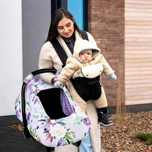 Miniatura 3 de Funda para Asiento de Coche para Bebé Niña, Funda de Asiento de Coche de Invierno Cálida para Bebé, Toldo Infantil para Asiento de Coche con Ventana