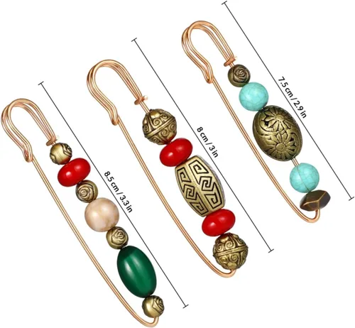 Miniatura 2 de ABOOFAN Conjunto de broche de perlas, suéter, chal, cintura, pantalones, extensor, suéter de seguridad, chal, broche vintage para mujer, ropa
