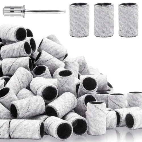 Miniatura 8 de Juego de bandas de lijado para taladro de uñas, 300 bandas de grano grueso y fino (100#180#240#) con brocas de mandril de 3/32 pies para manicura