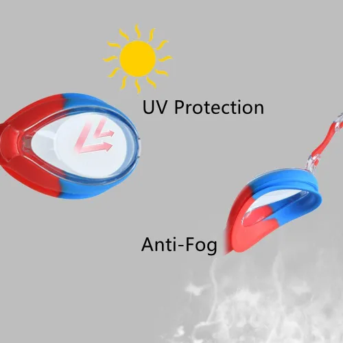 Miniatura 6 de Hually Gafas de natación para niños, gafas de natación sin fugas para niños, fáciles de ajustar, gafas de natación antivaho anti-UV para niños