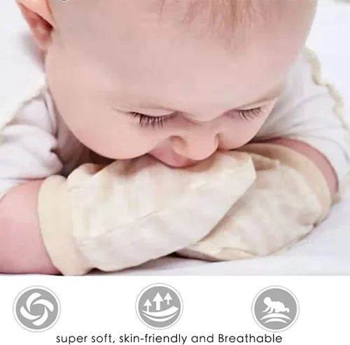 Miniatura 2 de Manoplas para recién nacido, 100% algodón orgánico, para bebés, niños y niñas, de 0 a 12 meses, 3 paquetes