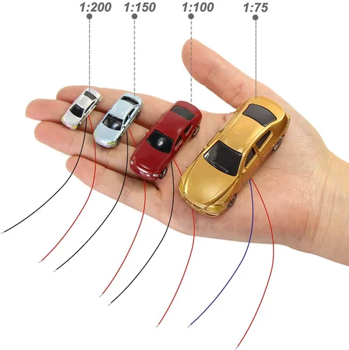 Miniatura 8 de Evemodel EC150 12pcs 1:150 N Escala Modelo Iluminado Coches (Color Aleatorio) con 12V LED para Diseño de Edificios Nuevo