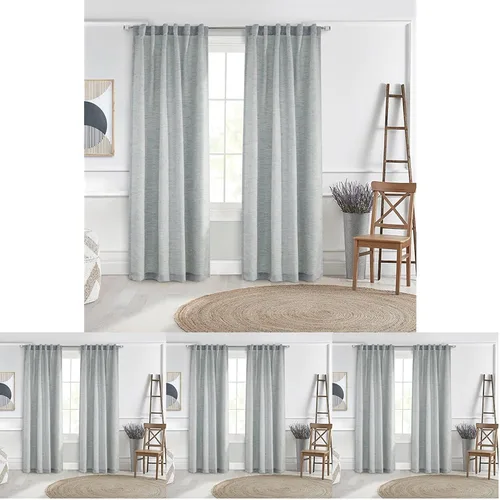 Miniatura 10 de Loft Living Davos Textered Jacquard - Cortina de doble cabezal de 52 x 84 pulgadas, color blanco roto
