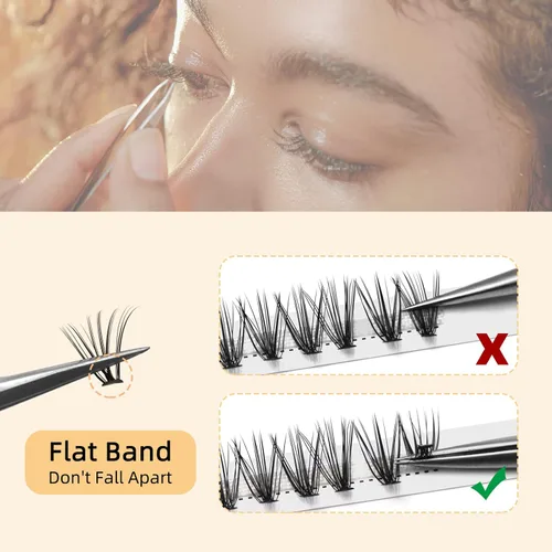 Miniatura 4 de QUEWEL Lash Clusters 240 pestañas individuales 20D 0.07C, mezcla de rizos 8-14mm, pestañas postizas suaves y cómodas, extensión de pestañas DIY