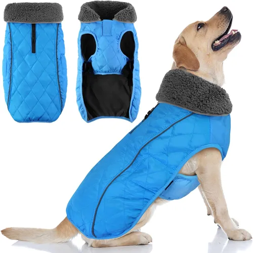 Miniatura 19 de Doglay Abrigo para Perro, Chaqueta Impermeable para Perro Abrigo de Invierno para Mascotas para Clima Frío con Cuello Peludo Grueso, Chaqueta