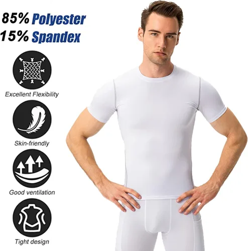Miniatura 3 de SPVISE - Juego de 1 o 2 camisetas de compresión para hombre, de manga corta, para entrenamiento atlético, top para correr, camiseta fresca y activa
