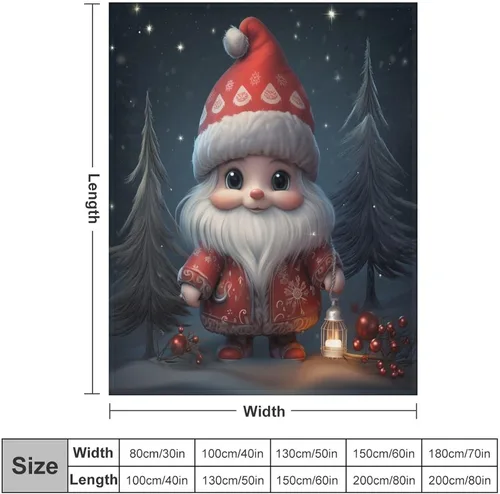 Miniatura 32 de Manta de Navidad de gnomo, manta de Navidad suave y cálida de 30 x 40 pulgadas, manta de franela cálida para cama, sofá, regalos para niños