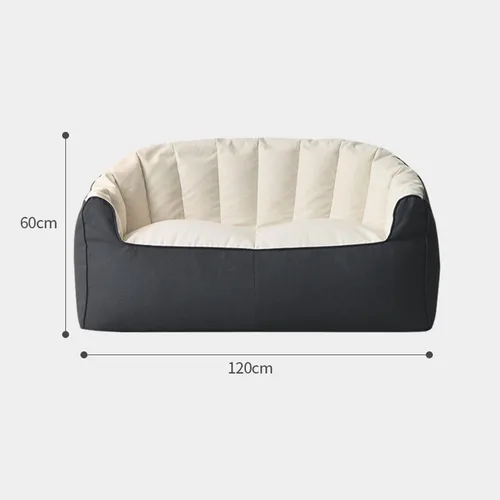 Miniatura 2 de (Sin relleno) Puf sin frijoles para adultos, sofá de dos asientos, tumbona, muebles para interiores y exteriores, color beige