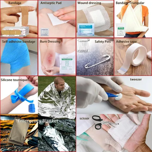 Miniatura 4 de Juego de 293 piezas – Kit de primeros auxilios Molle Bolsas de supervivencia de emergencia adecuado para actividades al aire libre, hogar, escuela