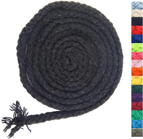 Miniatura 25 de 5 mm * 90 m Cuerda de macramé de algodón natural de 8 hebras para manualidades, hilo para tejer, para colgar en la pared y manualidades DIY (HPK)