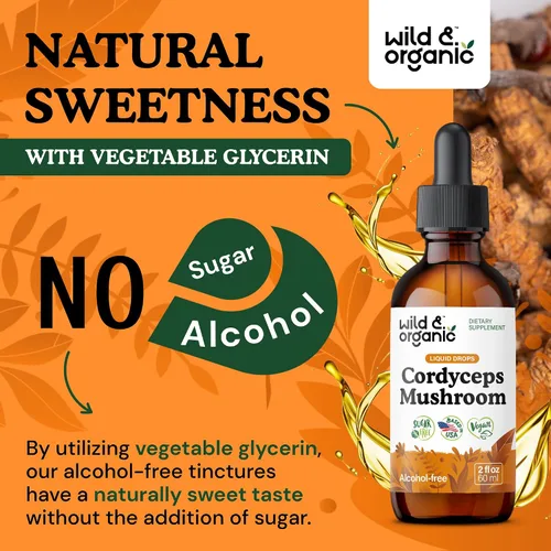 Miniatura 8 de Tintura de hongos Cordyceps Wild & Organic - Apoyo energético y inmunológico - Suplemento de extracto Cordyceps Sinensis - Gotas de hongos líquidos