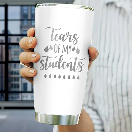 Miniatura 4 de CHICKOR Taza de viaje con texto en inglés "Tears Of My Students" – Taza de viaje personalizada para estudiantes a prueba de fugas, un gran
