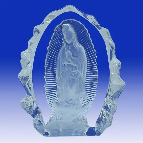 Miniatura 7 de Nuestra Señora de Guadalupe La Santísima Virgen Estatua de Cristal Estatua Religiosa 5