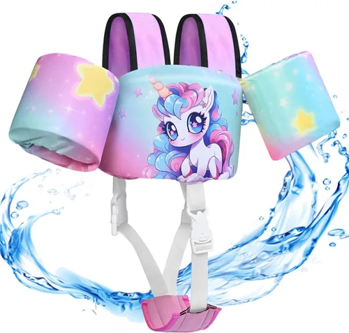 Miniatura 9 de Chaleco de natación para niños pequeños, flotadores para niños de 22 a 66 libras, chaleco de natación extraíble con correa de entrepierna y arnés