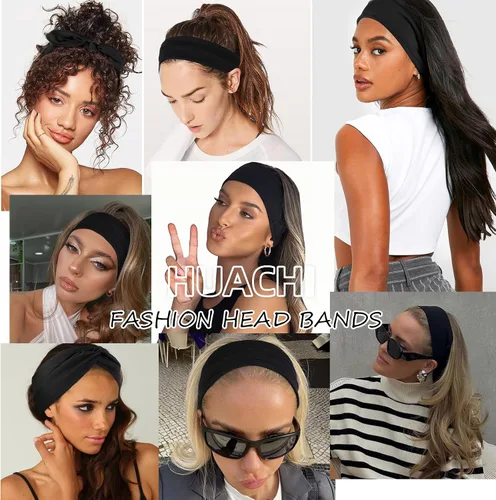 Miniatura 3 de Huachi Diademas antideslizantes para mujer, paquete de 4 bandas elásticas para el cabello de mujer, un juego de múltiples estilos, accesorios
