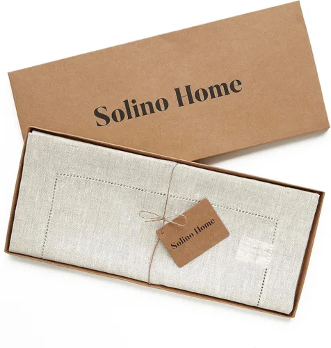 Miniatura 5 de Solino Home - Camino de mesa de lino, camino de mesa clásico de 14 x 36 pulgadas, lino europeo 100 % lino puro, hecho a mano