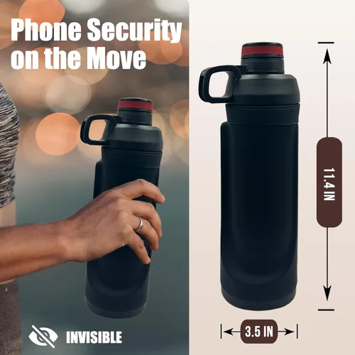 Miniatura 6 de Botella de agua de desvío con capacidad de 13.5oz - Compartimento oculto definitivo para viajes, playa, automóvil para guardar objetos de valor como
