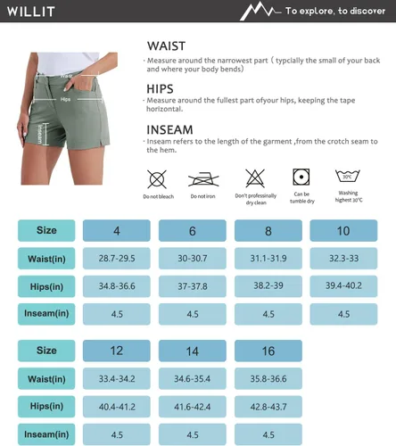 Miniatura 7 de Willit Pantalones cortos de golf de 4.5 pulgadas para mujer, de secado rápido, casuales, con bolsillos, resistentes al agua