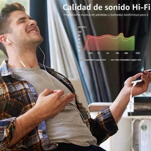 Miniatura 5 de [Certificado MFi de Apple] Adaptador de auriculares Apple iPhone 14 Pro Max, paquete de 2 conectores Lightning a conector de auriculares de 0.138