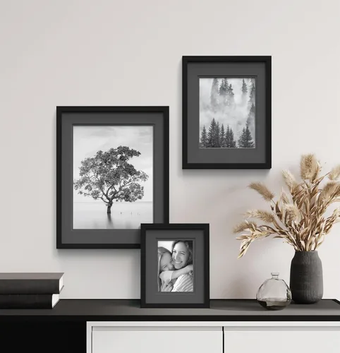 Miniatura 6 de Gallery Solutions - Marco de pared de madera negra de 14 x 18 pulgadas - Calidad premium - Soporte de pared rectangular - Diseño clásico para fotos