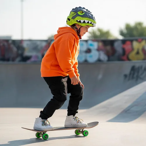 Miniatura 6 de KINGBIKE Casco para niños pequeños para niños y niñas de 2 a 8 años, casco de bicicleta para niños, cascos ligeros de dinosaurio con luz LED