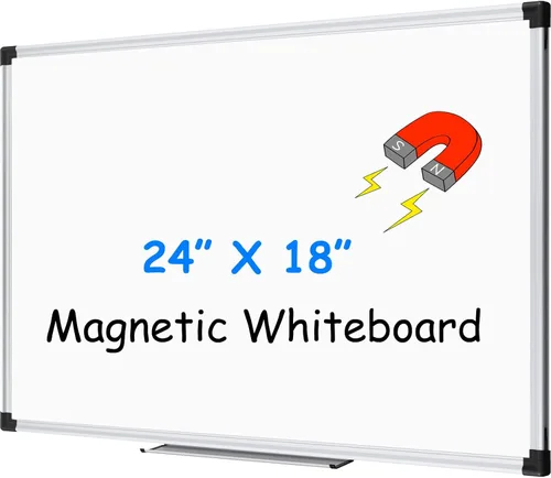 Miniatura 29 de XBoard Pizarra blanca magnética de borrado en seco de 24 x 18 pulgadas, pizarra blanca de doble cara para pared con bandeja de marcadores, tablero