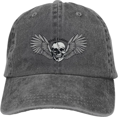 Miniatura 9 de Cowboy Hat Trendy Hats for Man and Women Djustable Four Season Outdoor Baseball Cap of Hell Skull with Angel Deep Heather