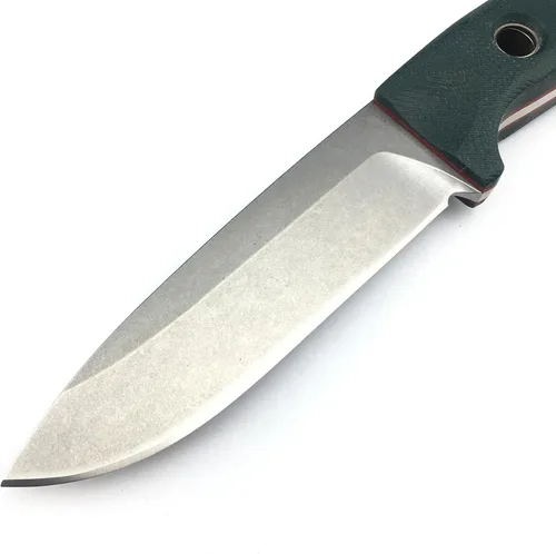 Miniatura 2 de HUAAO Cuchillo de hoja fija de 9.1 pulgadas con funda, cuchillos de caza al aire libre con hoja 7Cr17Mov de 3.9 pulgadas, mango verde G10, cuchillo