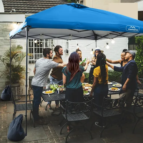 Miniatura 67 de KAMPKEEPER Cubierta de Repuesto Superior para Carpa Toldo Emergente con Ventilación de Aire y Correa Elástica Ajustable, Poliéster Resistente a Azul