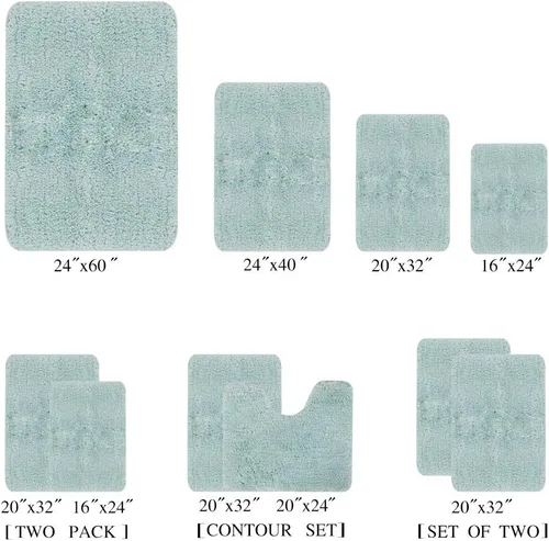 Miniatura 7 de Walensee - Juego de tapete antideslizante para baño, mullido, de suave microfibra, absorbente de agua, lavable a máquina, alfombra de felpa gruesa