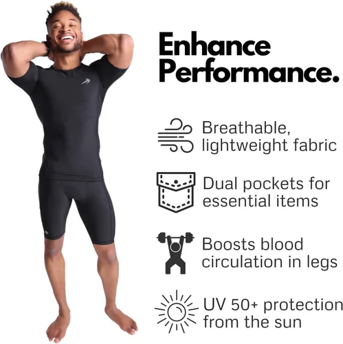 Miniatura 2 de CompressionZ Pantalones cortos de compresión para hombre, ropa interior deportiva de compresión de elastano
