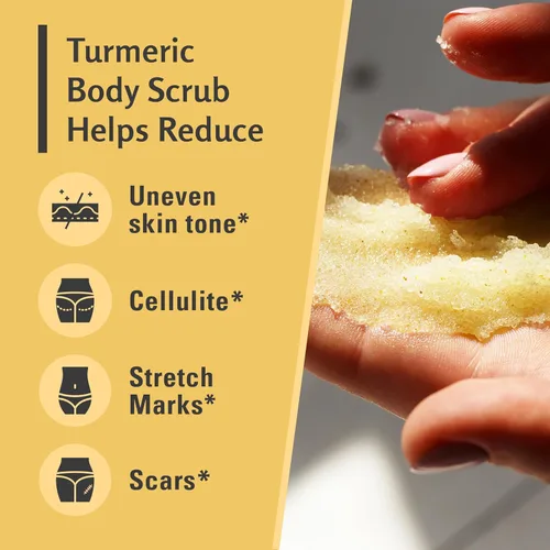 Miniatura 6 de Exfoliante de cúrcuma y exfoliante de piel con colágeno y aceite de coco, exfolia suavemente la cara, el cuerpo, las manos y los pies, cuidado
