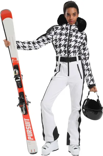 Miniatura 56 de GSOU SNOW Traje de esquí para mujer, traje de nieve de una pieza, para snowboard, delgado, aislante, impermeable, resistente al viento