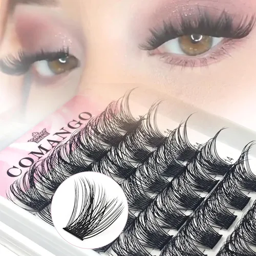 Miniatura 14 de Extensiones de pestañas en racimo de pestañas DIY Curl C/D Comango Mega Volumen, Pestañas Individuales Extensiones de Pestañas Extensiones