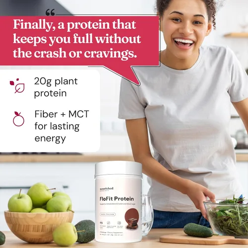 Miniatura 4 de Nourished Natural Health FloFit - Proteína de guisante en polvo, equilibrio hormonal para mujeres, proteína vegana a base de plantas con baja