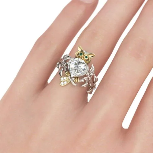 Miniatura 2 de Jeulia - Anillo de compromiso de plata de ley 925 con circonita cúbica de corte de pera de 3 quilates para mujer, anillo de boda, anillo solitario
