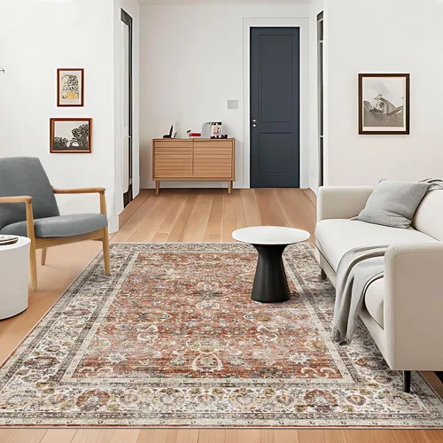 Miniatura 49 de Alfombras de área de 5 x 8 pies para dormitorio, alfombra lavable de 5 x 8, alfombra vintage grande, antideslizante, alfombra bohemia para sala