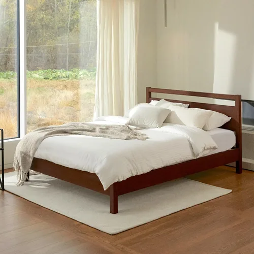 Miniatura 18 de LIFEMENT Marco de Cama de Plataforma de Madera Clásica con Cabecero, Esencial, Sin Ruido, Almacenamiento Bajo la Cama, No Necesita Somier, Fácil