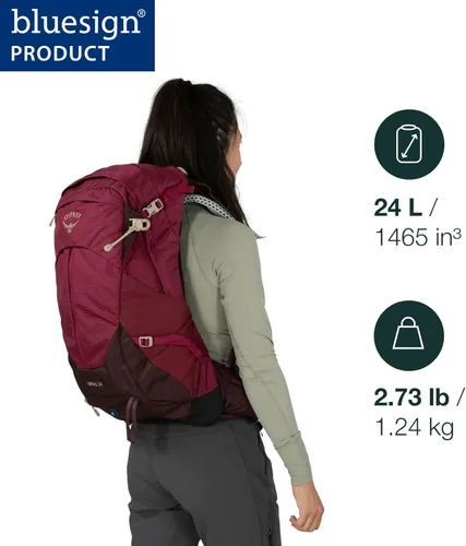 Miniatura 2 de Osprey Sirrus 24L Mochila de senderismo para mujer, Púrpura Elderberry/Chiru Tan